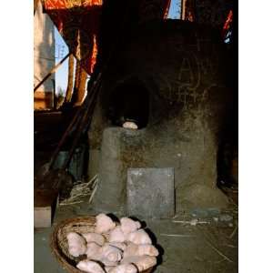  Baking Bread in Mud Oven of Bedouin Camp, Luxor, Egypt 