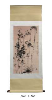 Chinese Print Bamboo Trees Scenery Scroll Painting fs185A  