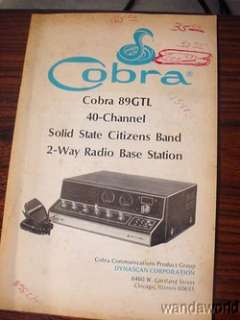 COBRA 89 GTL 40 CHANNEL 2 WAY RADIO BASE STATION   