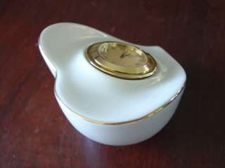 Lenox Heart Shaped Clock Cream & Gold Fine China  