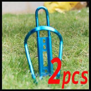 2PCS Bicycle Water Bottle Cage Holder Mount Blue Steel  