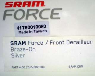 SRAM FORCE Bike Front Derailleur 10 spd braze on New 710845617430 