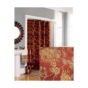  Croscill Harvest Manor Jacquard Shower Curtain Red