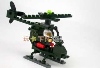 Building Toy Army Helicopter W/ Minifigs All New Blocks Set 6110 NIB 