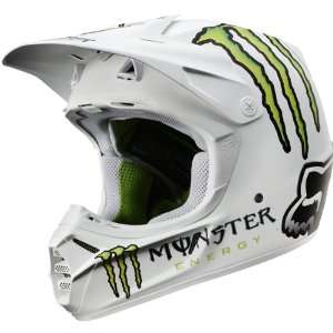   Licensed Fox RC Pro Mens V3 MotoX Motorcycle Helmet   White / Small