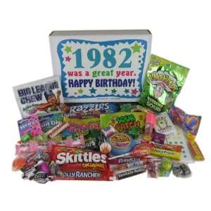 80s Retro Nostalgic Candy Decade 30th Birthday Gift Box Born 1982