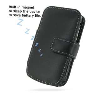  PDair Black Leather Book Style Case for BlackBerry Curve 