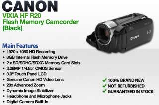 Canon VIXIA HF R20 (Black) 8GB Flash Memory Camcorder HF R20 