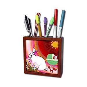  Bunny Art Design   Bunny Bunting   Tile Pen Holders 5 inch tile pen 
