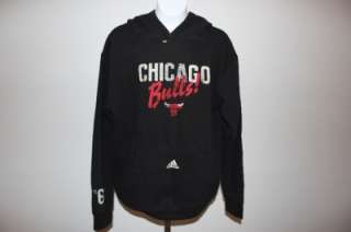 NEW IRREGULAR Chicago Bulls YOUTH Large L 14/16 Adidas Black Hoodie 