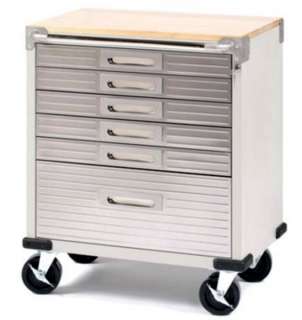   Steel 6 Drawer Rolling Tool Chest Box Cabinet WOOD TOP Toolbox  