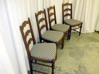 Set of 4 Antique Ladder Back Dining Room Chairs Great Cond Milwaukee 