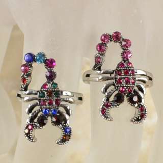 Wholesale 10pcs Vintage Peacock Cocktail Crystal Ring  