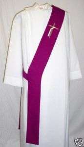 Clergy Catholic Permanent Deacon Stole   Advent Purple  