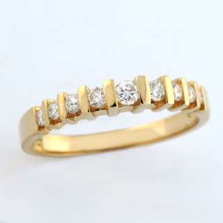 14K Womens Yellow Gold Diamond Anniversary Ring 1/2 CT  