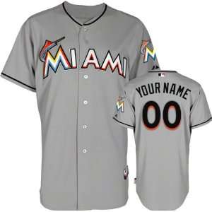 Miami Marlins Jersey Personalized Road Grey Authentic Cool Baseâ 