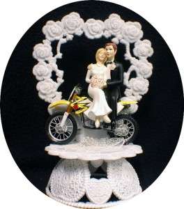 Suzuki Dirt Track Bike racing off road Wedding Cake Topper Motorcycle 