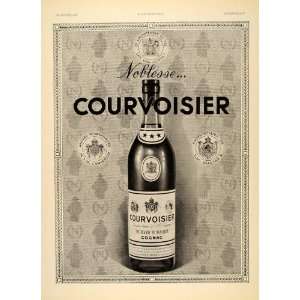  1935 French Print Ad Courvoisier Brandy Cognac Bottle 