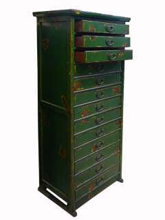 Rustic Green Multi Drawers Storage File Cabinet s2436  