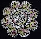 Large Vintage Yellow and Pastel Colors 26 Crocheted Yarn Doily  