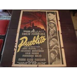 Original Mexican Movie Poster Pueblito Fernando Soler Lilia Prado 