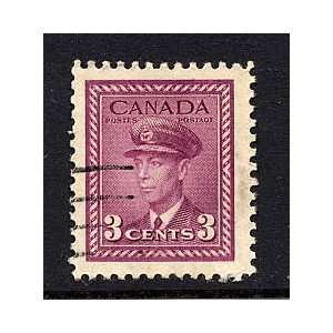 1942 43 CANADA War Issue King George VI (1943) 3 Cents (Rose Violet 