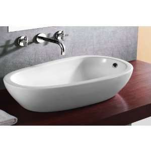  Caracalla CA4082 Round White Ceramic Vessel Bathroom Sink 