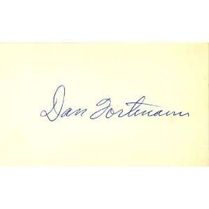  Dan Fortmann Autographed 3x5 Card