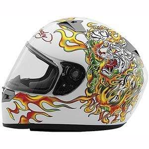    KBC Ed Hardy Tiger VR 2 Helmet   X Small/Pearl White Automotive