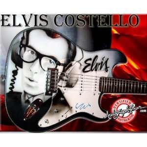 Elvis Costello Signed Custom Airbrush Guitar The Attractions