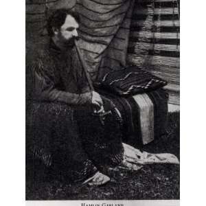 Hamlin Garland in His Cheyenne Teepee Smoking a Peace Pipe, from A Son 
