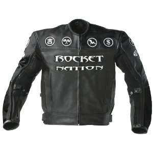 Joe Rocket Rocket Nation Mens Leather Motorcycle Jacket Black/Black 