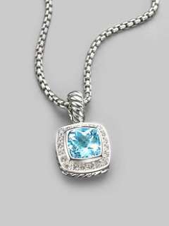 David Yurman   Diamond, Blue Topaz & Sterling Silver Necklace