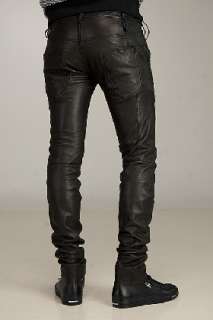 Diesel Black Gold Pasodelik Black Leather Pants for men  