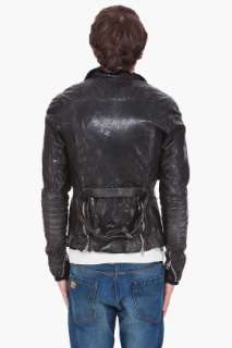 Golden Goose Crinkled Leather Biker Jacket for men  SSENSE