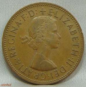 Great Britain 1965 Elizabeth Penny Coin Coinhut1010  