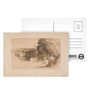 from Eden, (brown wash on paper laid down on card) by John Martin 