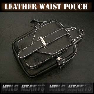 Leather Waist Pouch/Fanny Pack/Black  