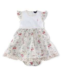 Ralph Lauren Childrenswear Infant Girls Cream & Floral Dress   Sizes 