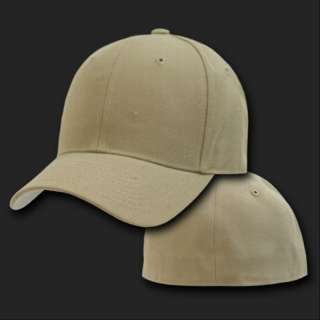 KHAKI Beige Fitted 6 Panel Baseball CAP HAT choose size  
