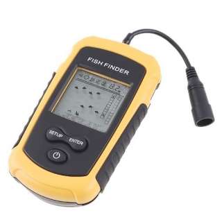 Portable Round Sonar Transducer Portable Fish Finder Alarm 100m 