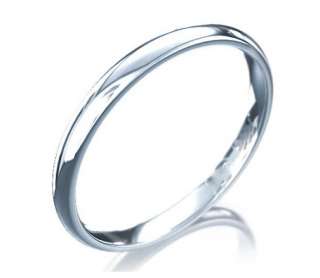 Comfort fit Plain Wedding Band Ring 14K White Gold 2mm  