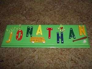 Wood Name Sign for Nursery or Boys Bedroom Jonathan  