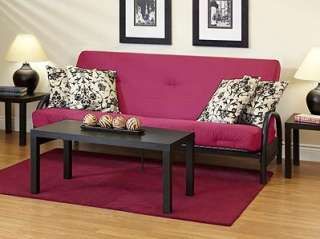 NEW Pink Metal Futon ~FULL SIZE MATTRESS & FRAME INCL~ Sofa Bed Couch 