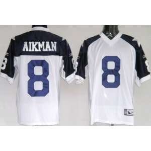 Troy Aikman #8 Dallas Cowboys Replica Throwback NFL Jersey White Size 