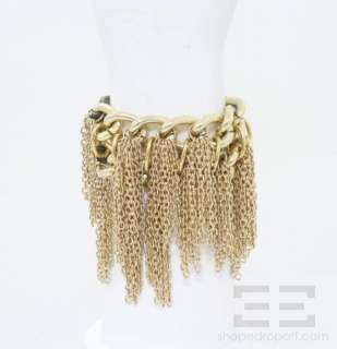   Hudson Pewter Distressed Leather & Gold Chain Cuff Bracelet  