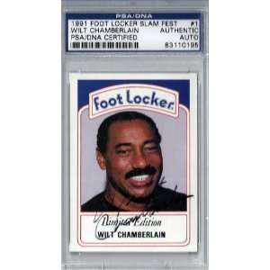 Wilt Chamberlain Autographed 1991 Foot Locker Slam Fest Card PSA/DNA 