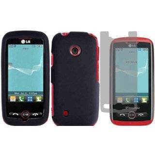Black Hard Case Cover+LCD Screen Protector for LG Beacon MN270 Attune 