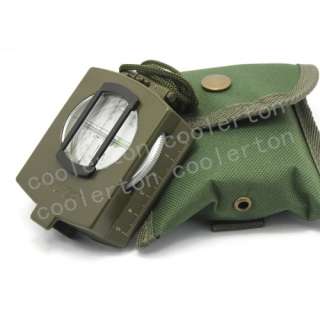 New Military Prismatic Compass Lensatic with Pouch Olive Green  