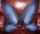 LADIES BUTTERFLY FAIRY WINGS BLACK/BLUE 52CMS X 35CMS